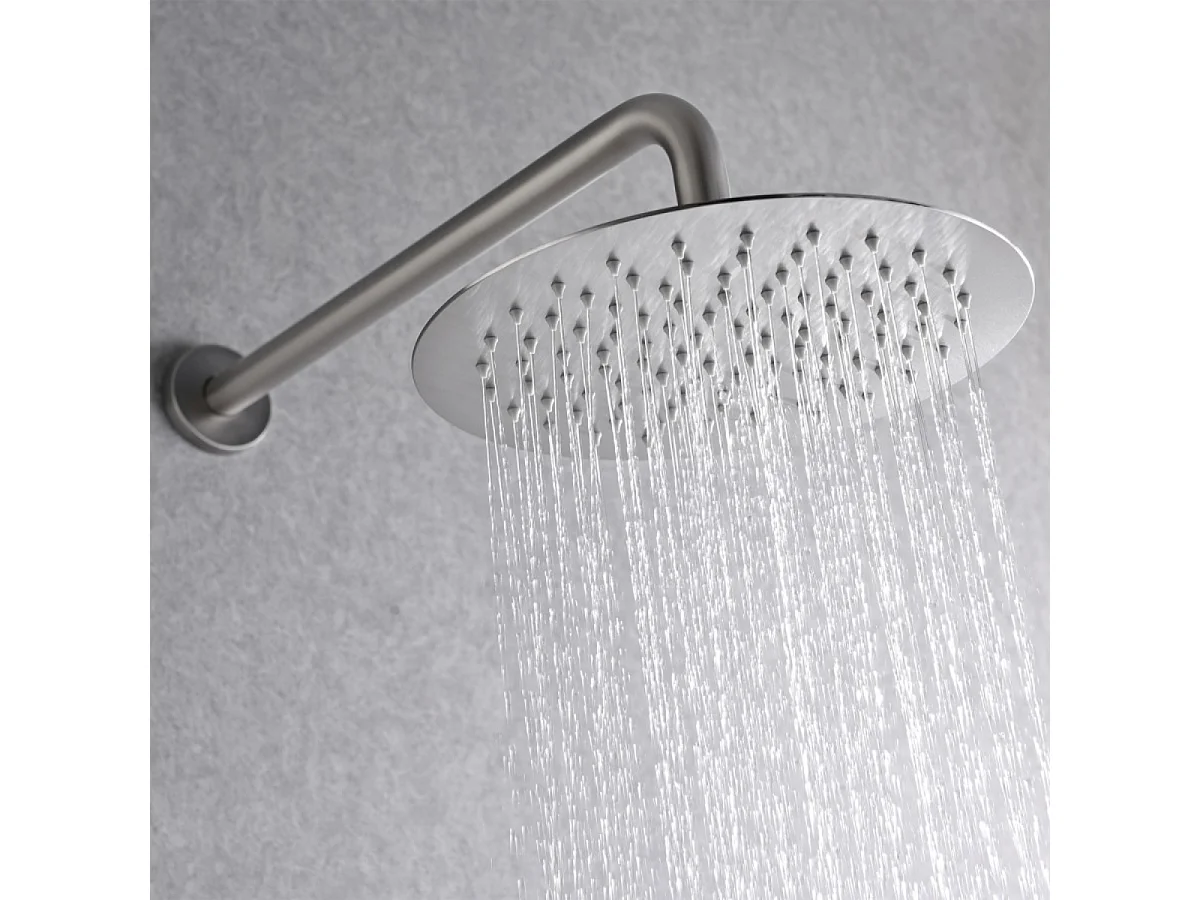 Colonne de Douche Encastrée avec Mitigeur Thermostatique niquel brossé anti-calcaire - Design Moderne - LINE IMEX