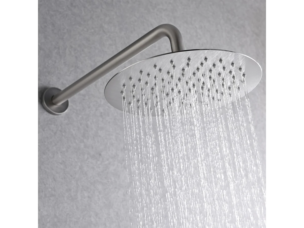 Colonne de Douche Encastrée avec Mitigeur Thermostatique niquel brossé anti-calcaire - Design Moderne - LINE IMEX