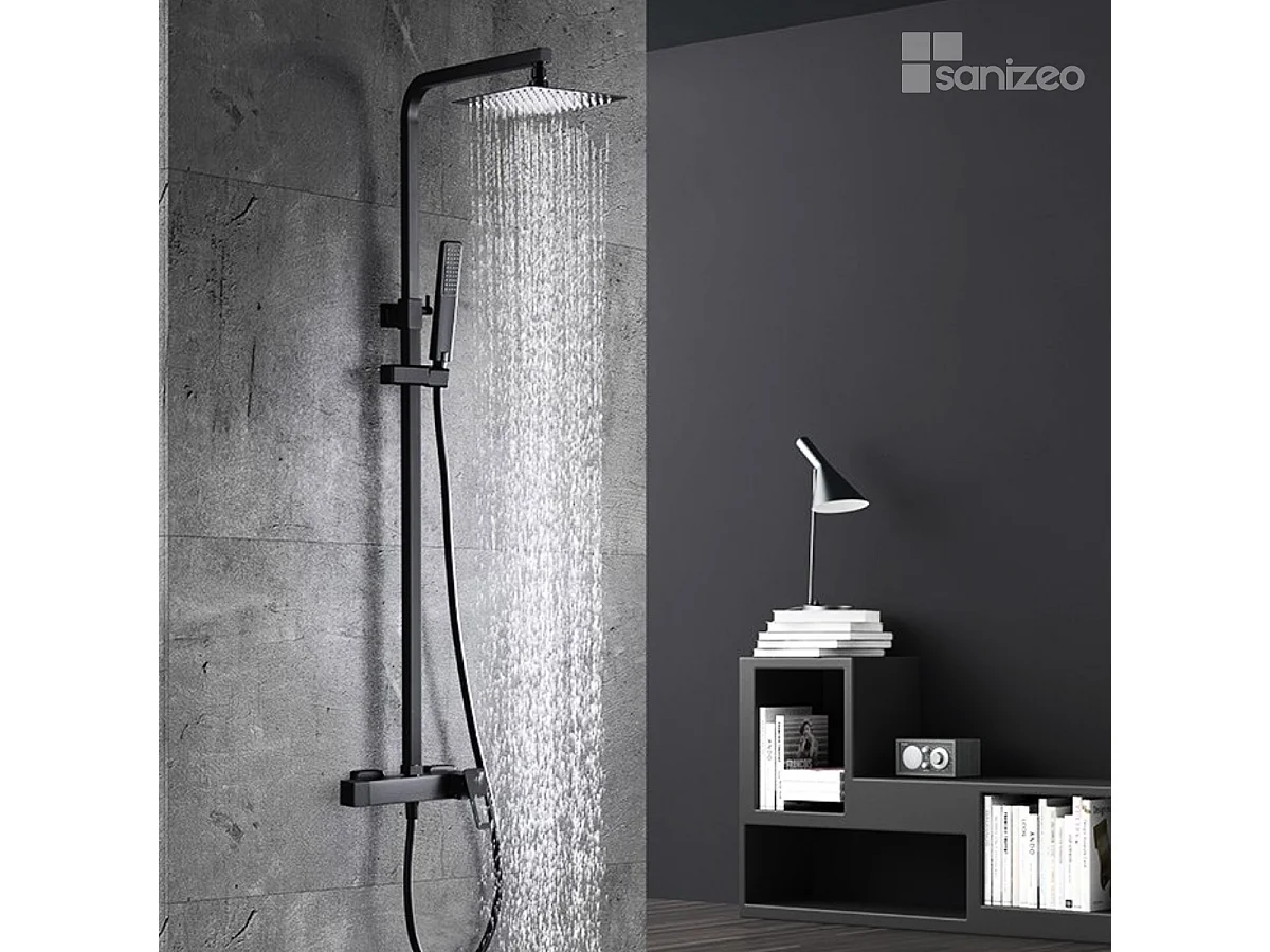 Colonne de Douche noir mat anti-calcaire - Design Moderne et Économie d'eau - Kit Complet SUECIA IMEX