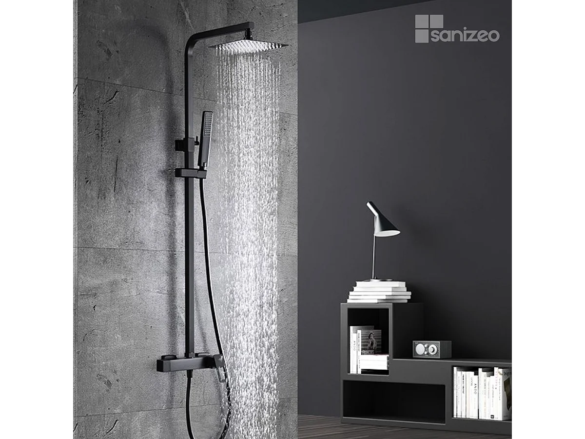 Colonne de Douche noir mat anti-calcaire - Design Moderne et Économie d'eau - Kit Complet SUECIA IMEX