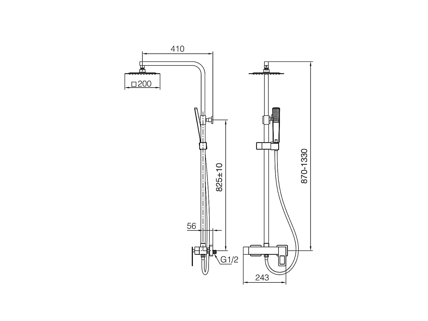 Colonne de Douche chromé anti-calcaire - Design Moderne et Économie d'eau - Kit Complet SUECIA IMEX