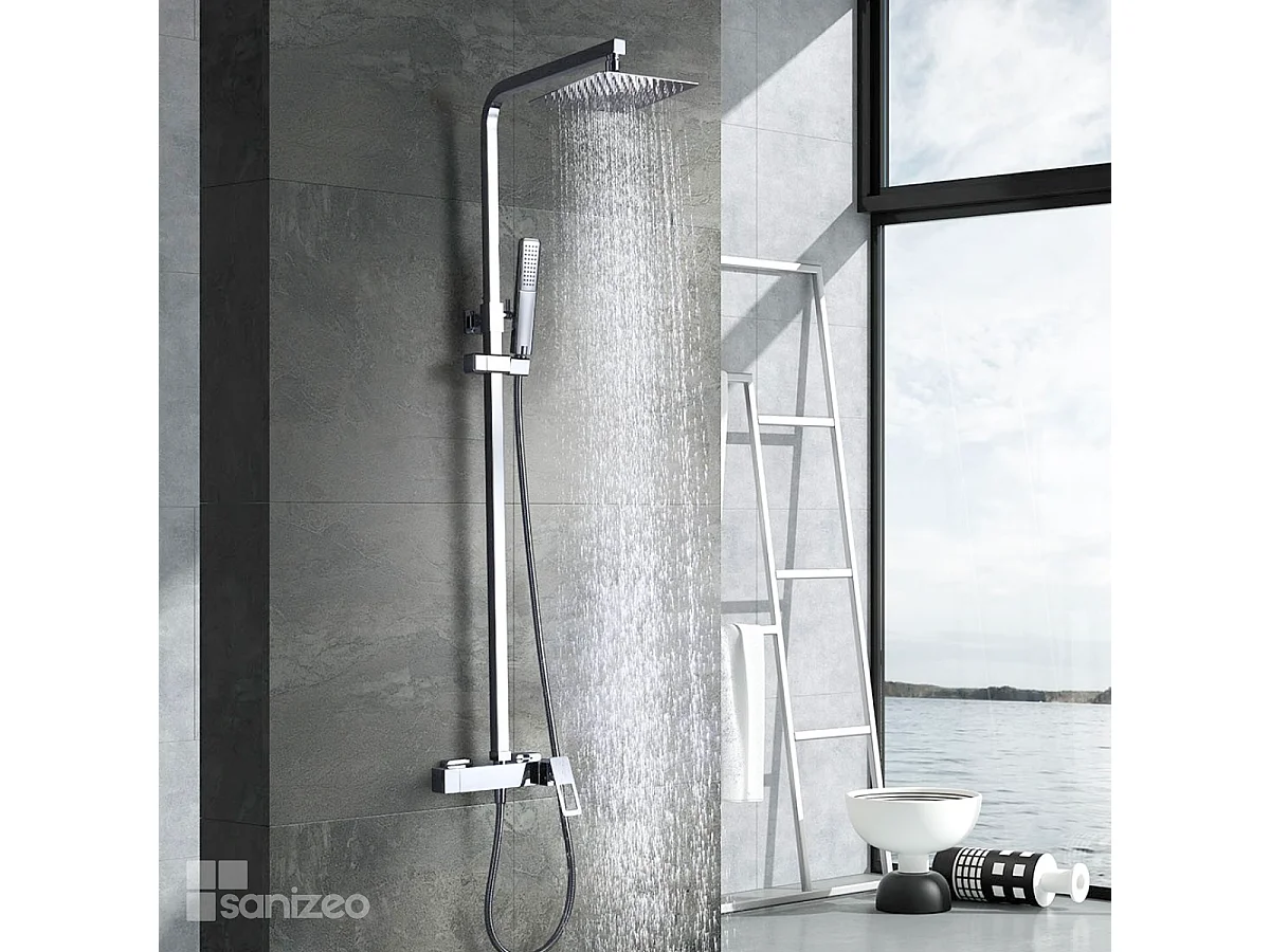 Colonne de Douche chromé anti-calcaire - Design Moderne et Économie d'eau - Kit Complet SUECIA IMEX