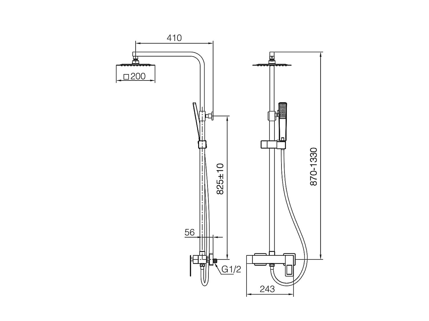 Colonne de Douche chromé anti-calcaire - Design Moderne et Économie d'eau - Kit Complet SUECIA IMEX