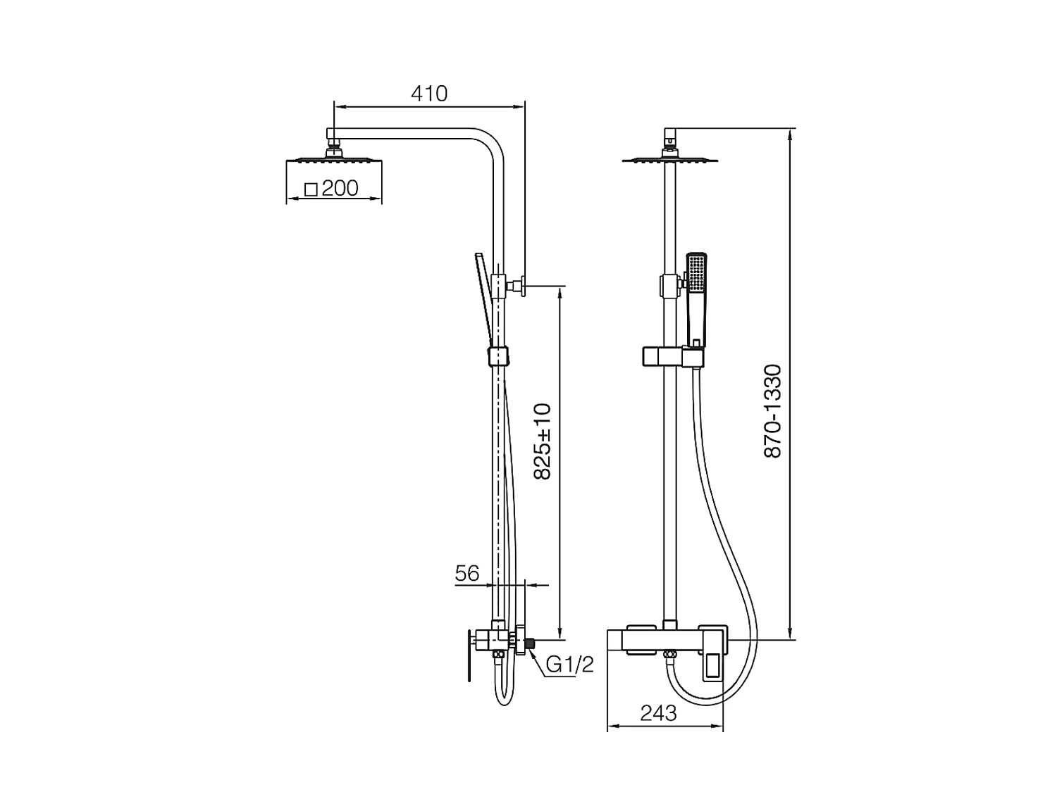 Colonne de Douche chromé anti-calcaire - Design Moderne et Économie d'eau - Kit Complet SUECIA IMEX