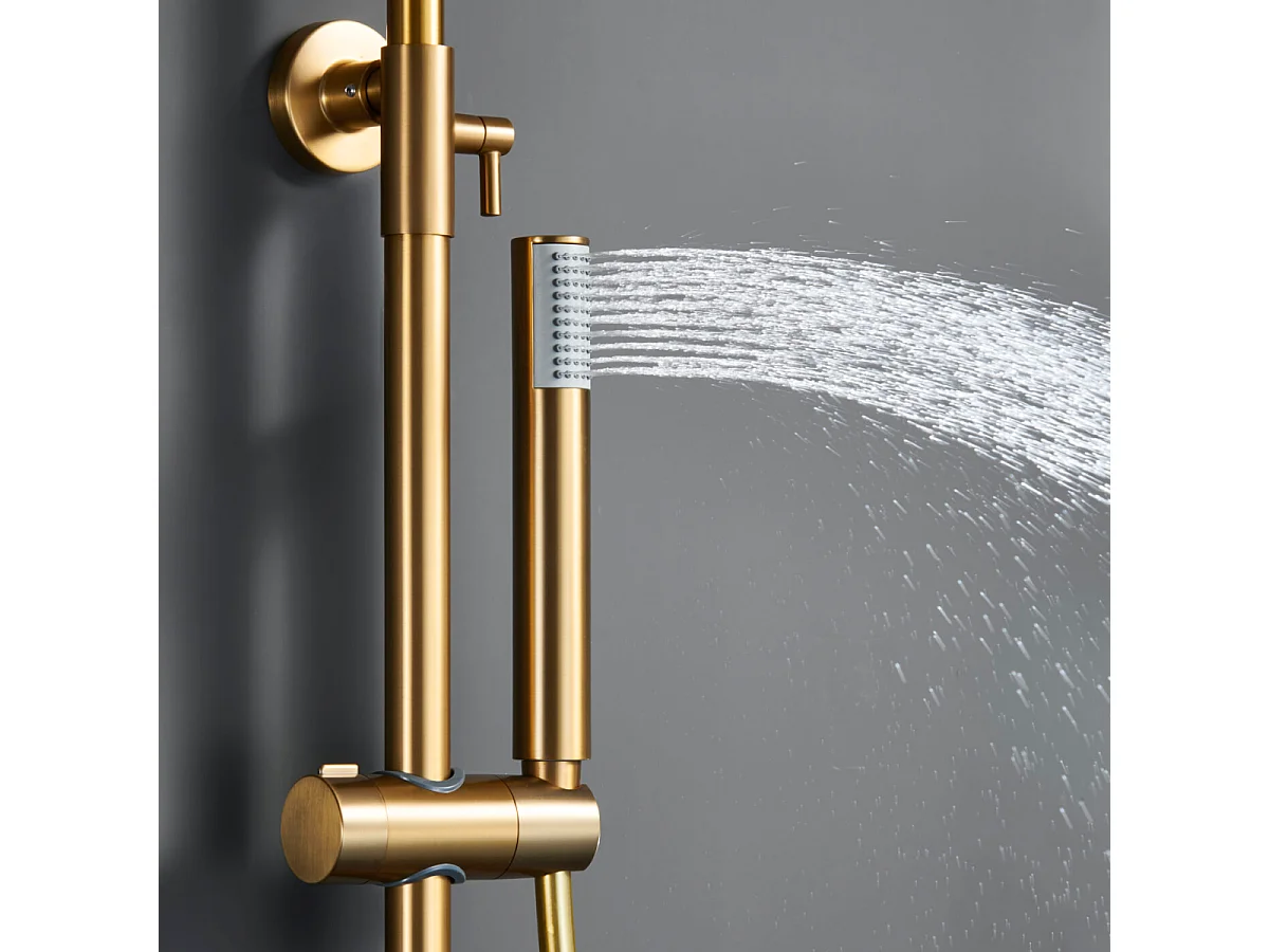 Colonne de Douche Anti-Calcaire Or Brossé IMEX MONZA BDM039/OC