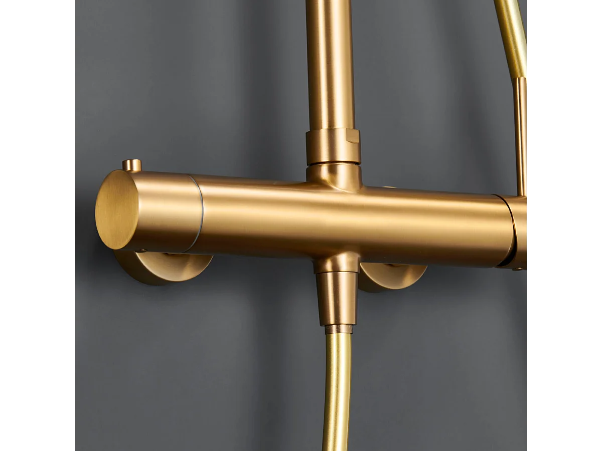 Colonne de Douche Anti-Calcaire Or Brossé IMEX MONZA BDM039/OC