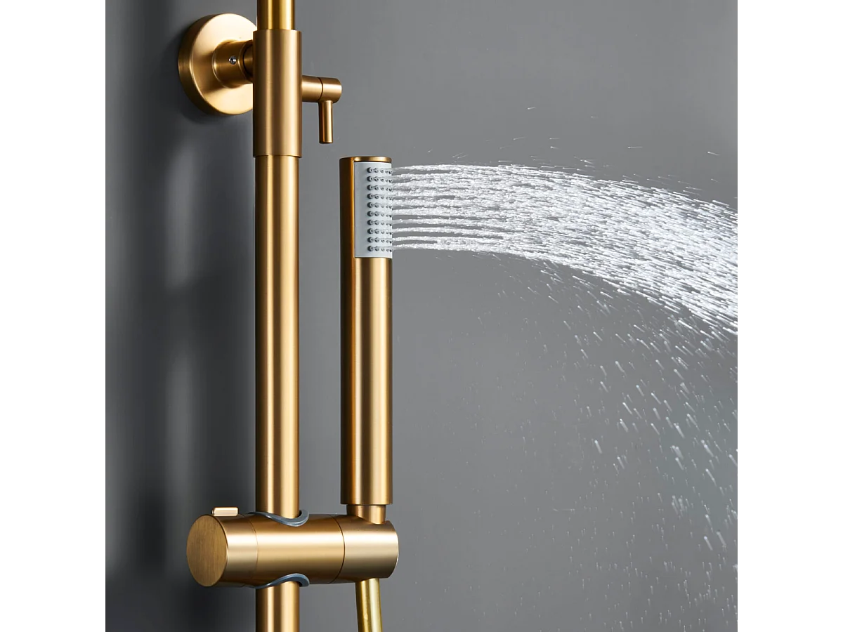 Colonne de Douche Anti-Calcaire Or Brossé IMEX MONZA BDM039/OC