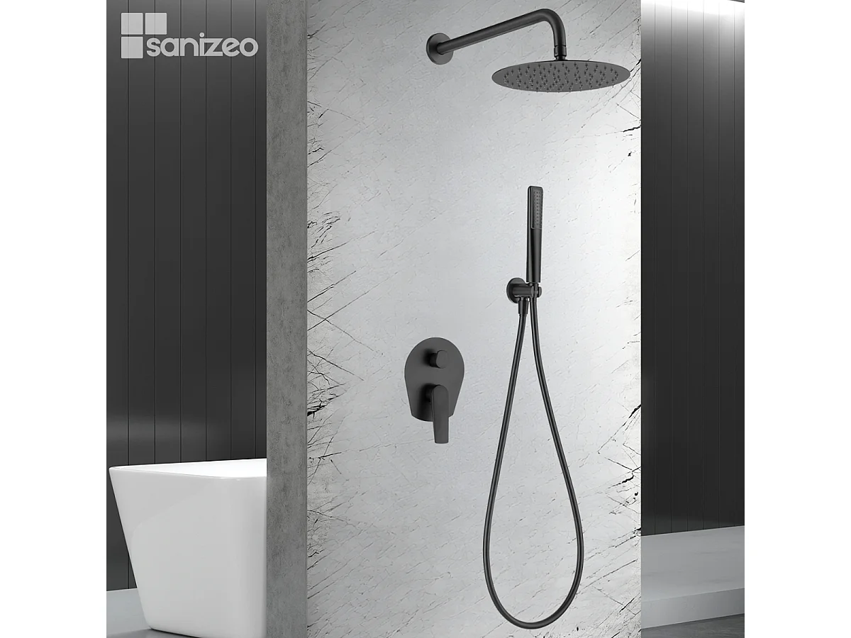 Colonne de Douche Encastrée noir mat anti-calcaire - Design Moderne et Économie d'eau - Kit Complet DELOS IMEX