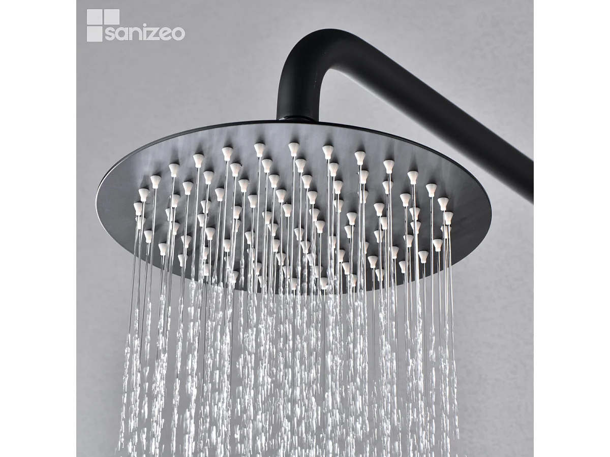 Colonne de Douche Encastrée noir mat anti-calcaire - Design Moderne et Économie d'eau - Kit Complet DELOS IMEX