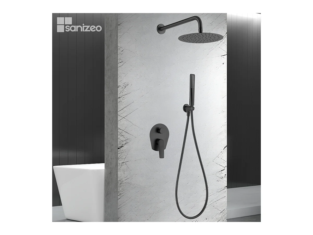 Colonne de Douche Encastrée noir mat anti-calcaire - Design Moderne et Économie d'eau - Kit Complet DELOS IMEX
