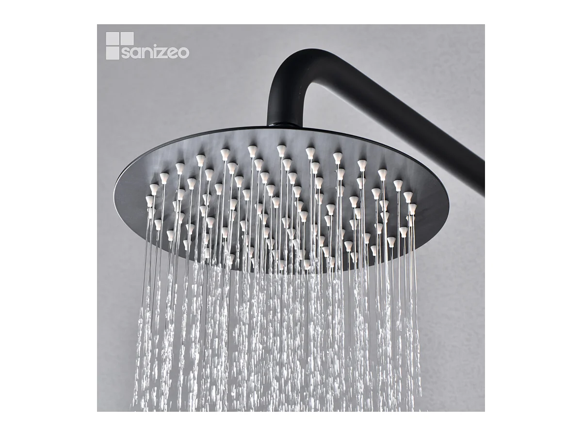 Colonne de Douche Encastrée noir mat anti-calcaire - Design Moderne et Économie d'eau - Kit Complet DELOS IMEX