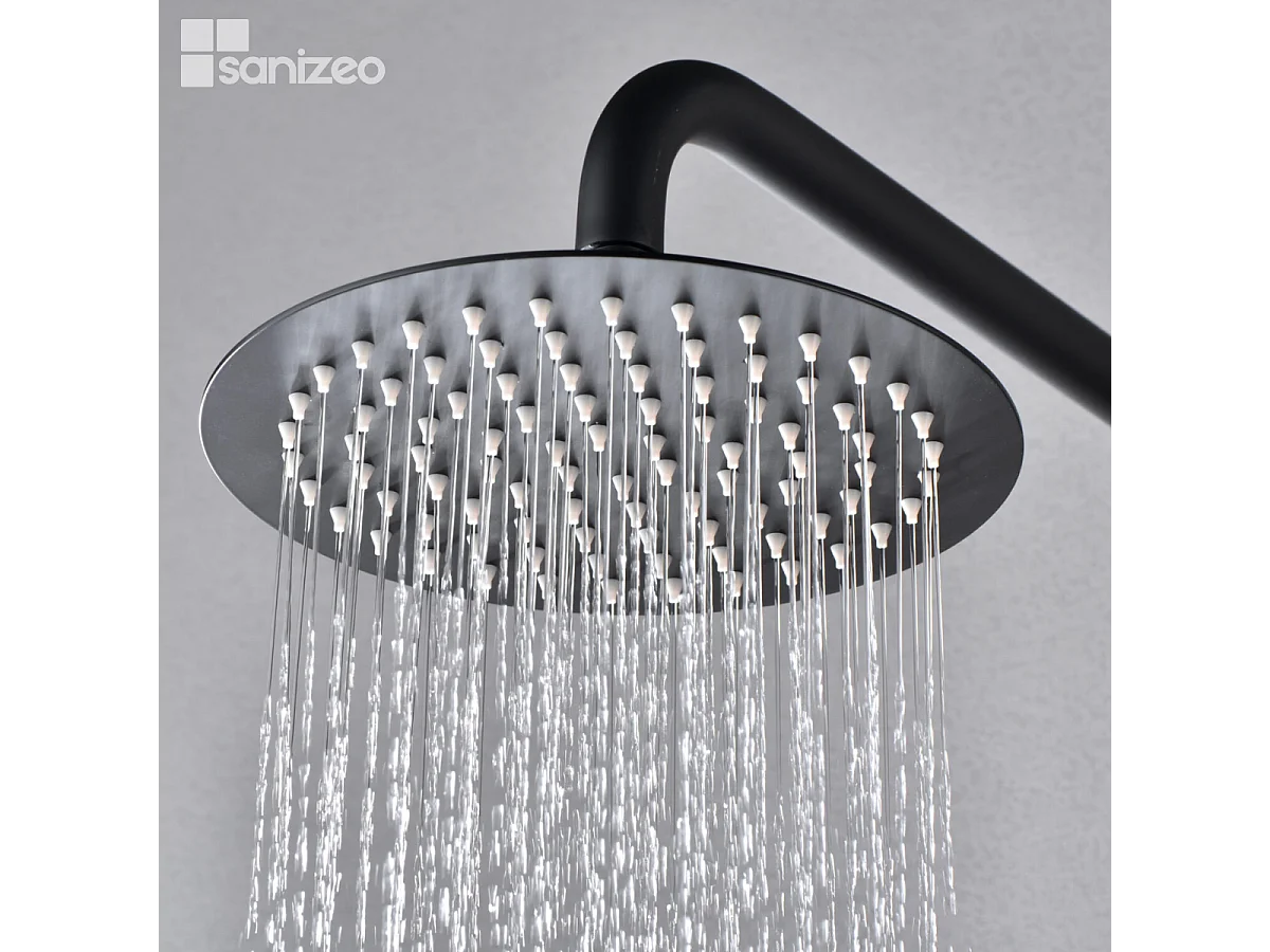 Colonne de Douche Encastrée noir mat anti-calcaire - Design Moderne et Économie d'eau - Kit Complet DELOS IMEX