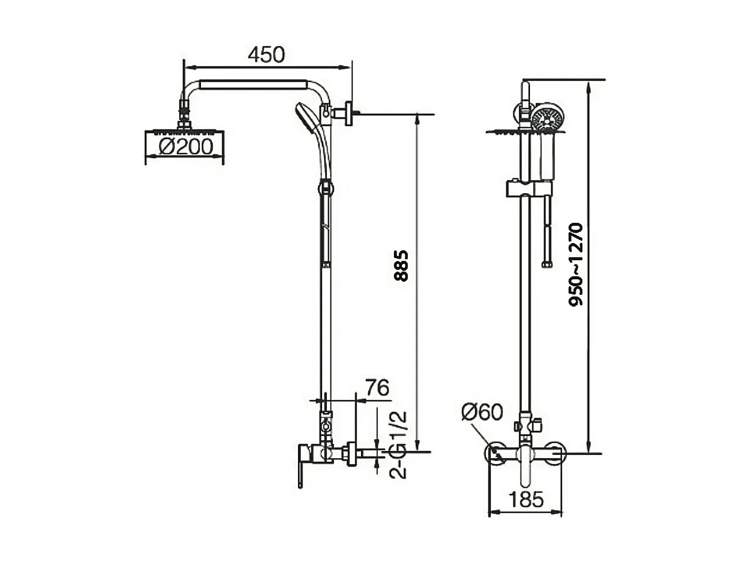 Colonne de Douche or rose cuivré anti-calcaire - Design Moderne et Économie d'eau - Kit Complet ROMA IMEX