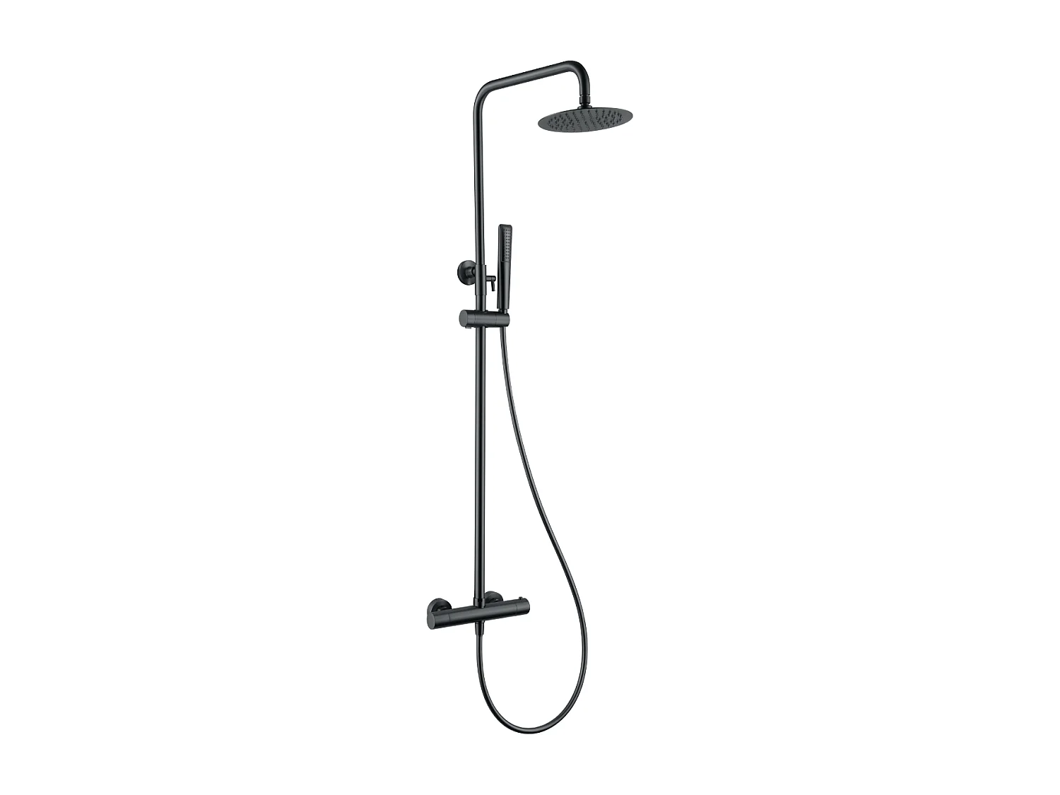Colonne de Douche avec Mitigeur Thermostatique noir métal anti-calcaire - Design Moderne - NAPOLES IMEX