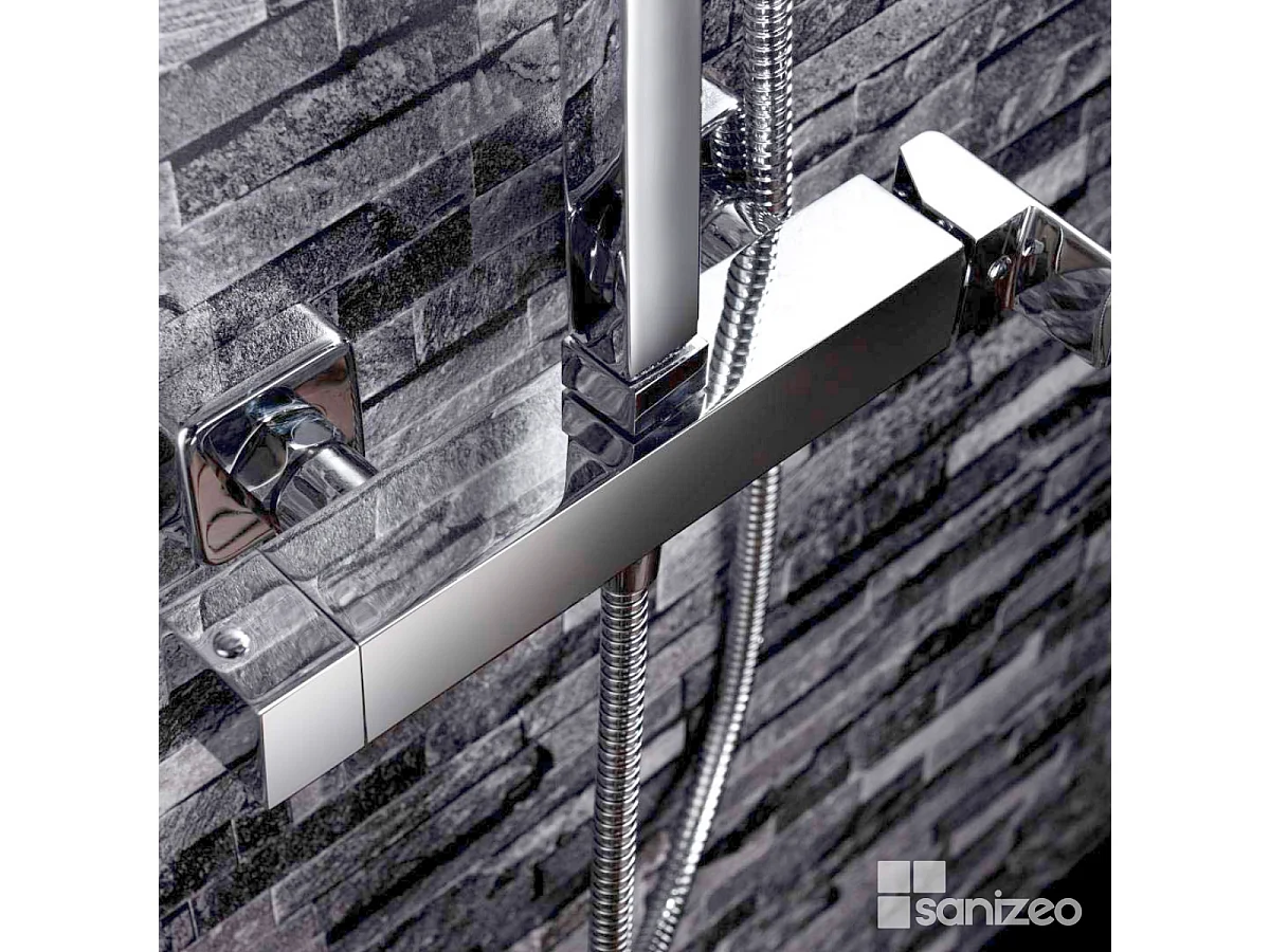 Colonne de Douche chromé anti-calcaire - Design Moderne et Économie d'eau - Kit Complet FIYI IMEX