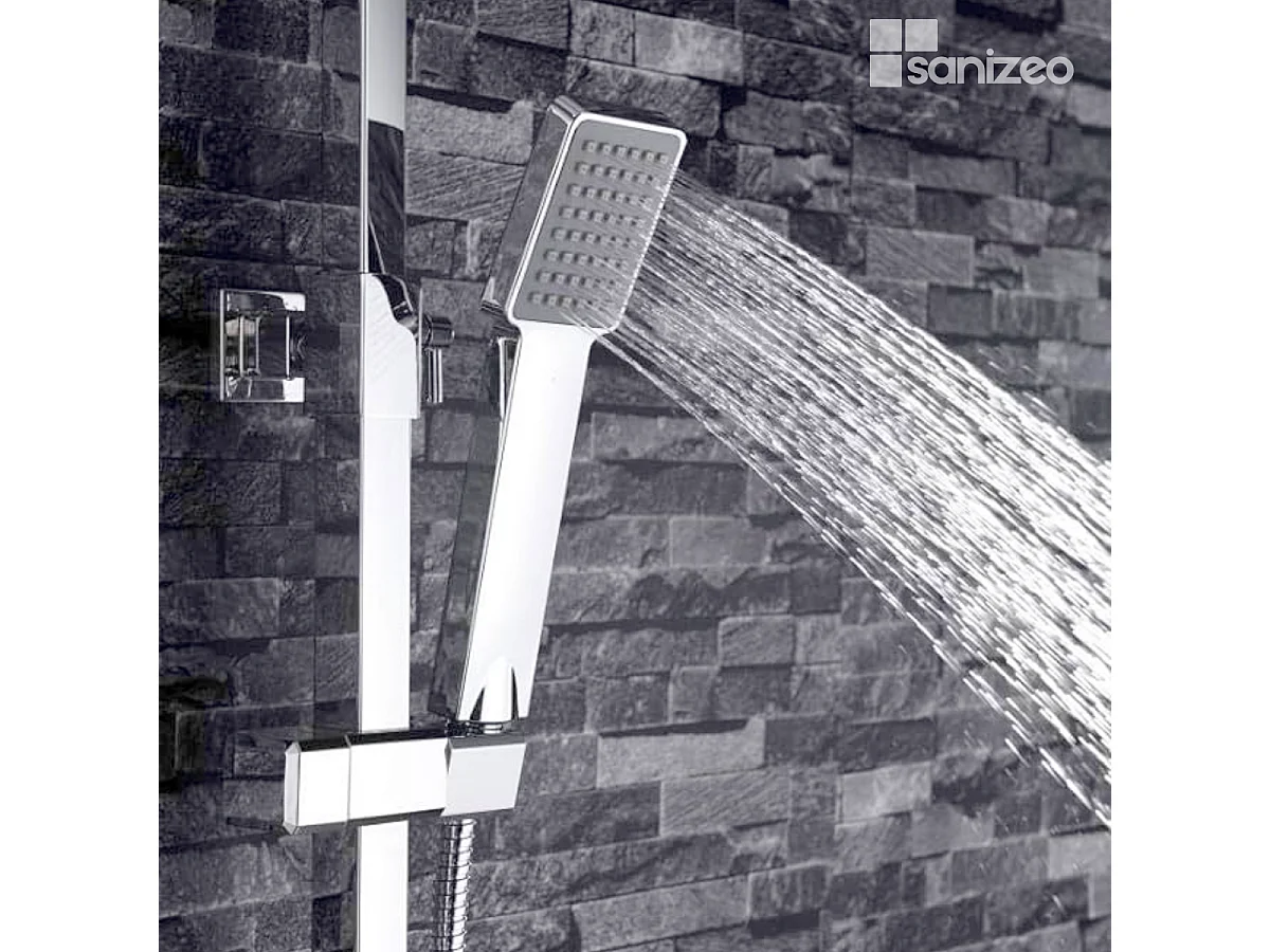 Colonne de Douche chromé anti-calcaire - Design Moderne et Économie d'eau - Kit Complet FIYI IMEX