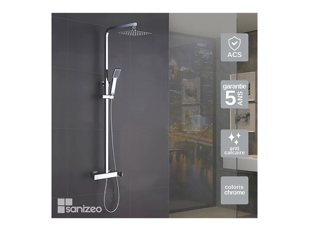 Colonne de Douche  Anti-Calcaire Chrome IMEX FIYI BDF016