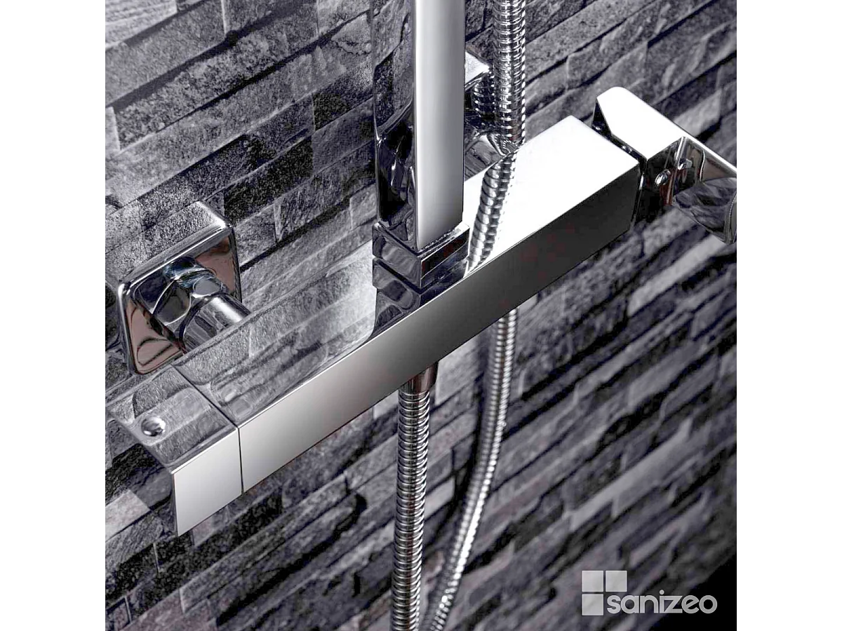 Colonne de Douche chromé anti-calcaire - Design Moderne et Économie d'eau - Kit Complet FIYI IMEX