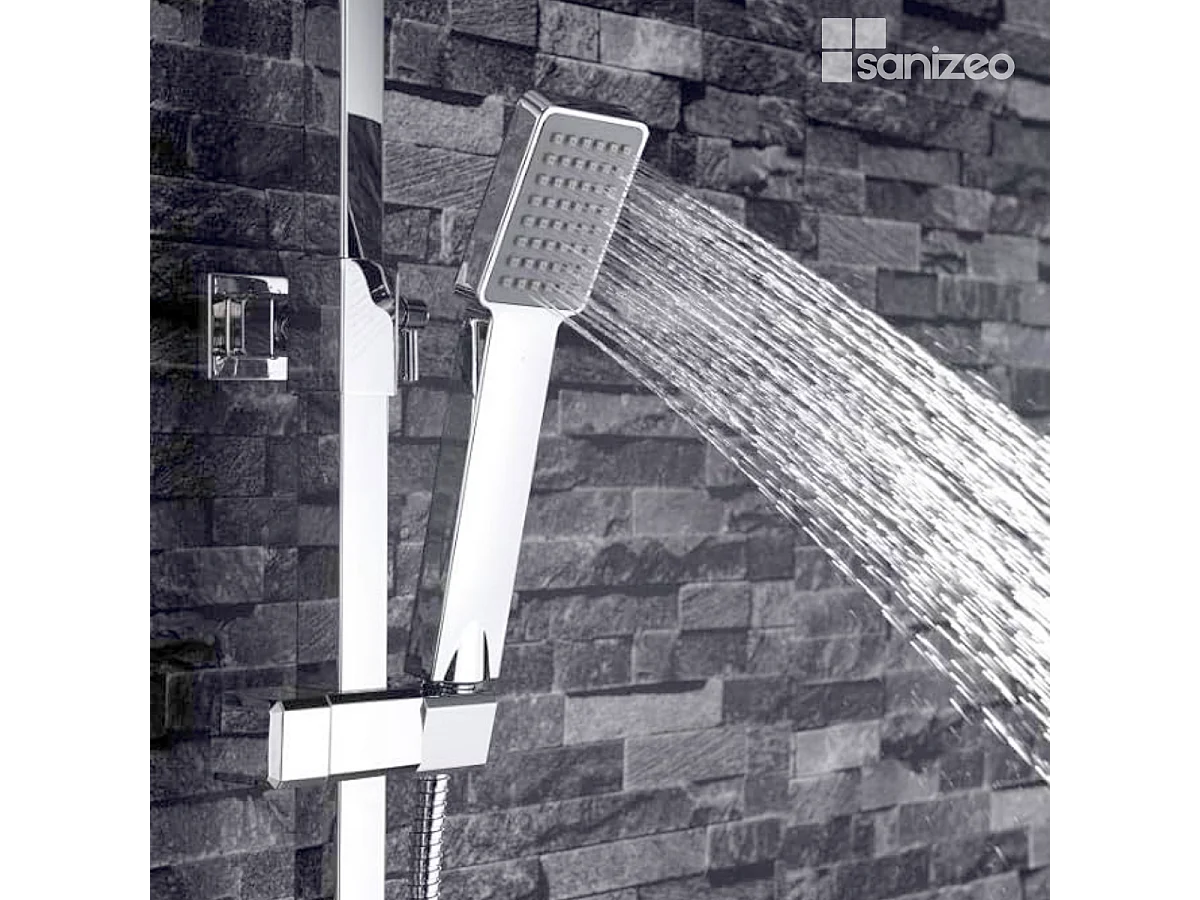 Colonne de Douche chromé anti-calcaire - Design Moderne et Économie d'eau - Kit Complet FIYI IMEX