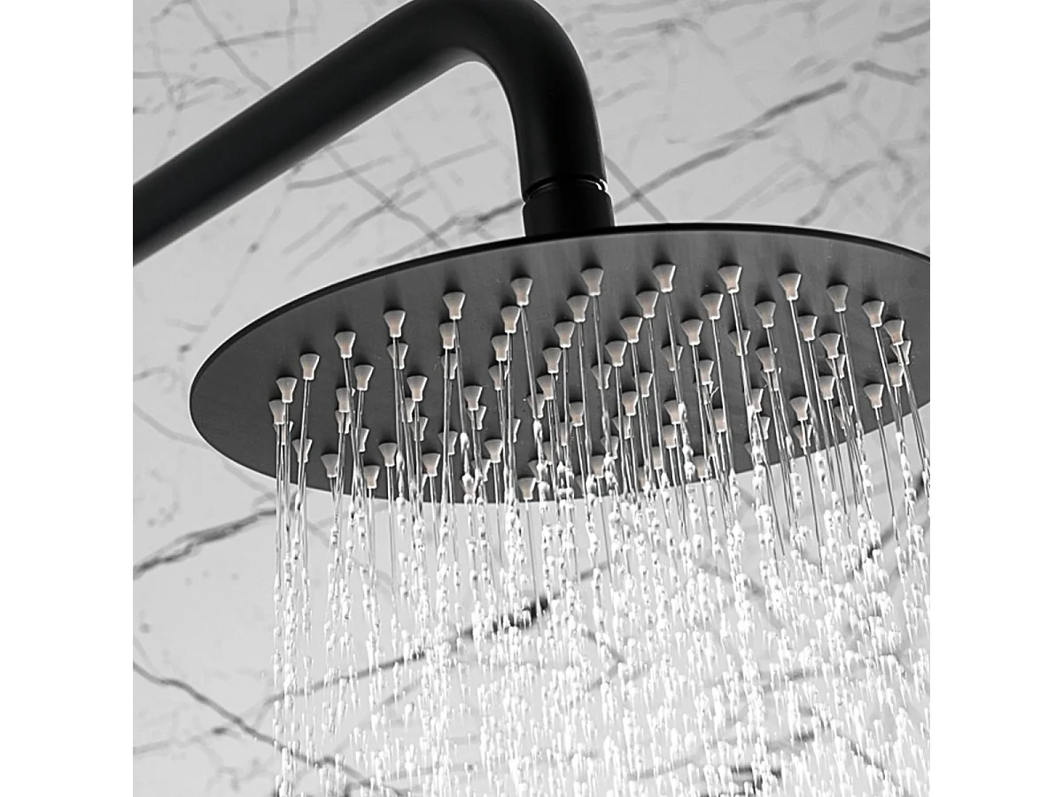 Colonne de Douche avec Mitigeur Thermostatique noir mat anti-calcaire - Design Moderne - MONZA IMEX