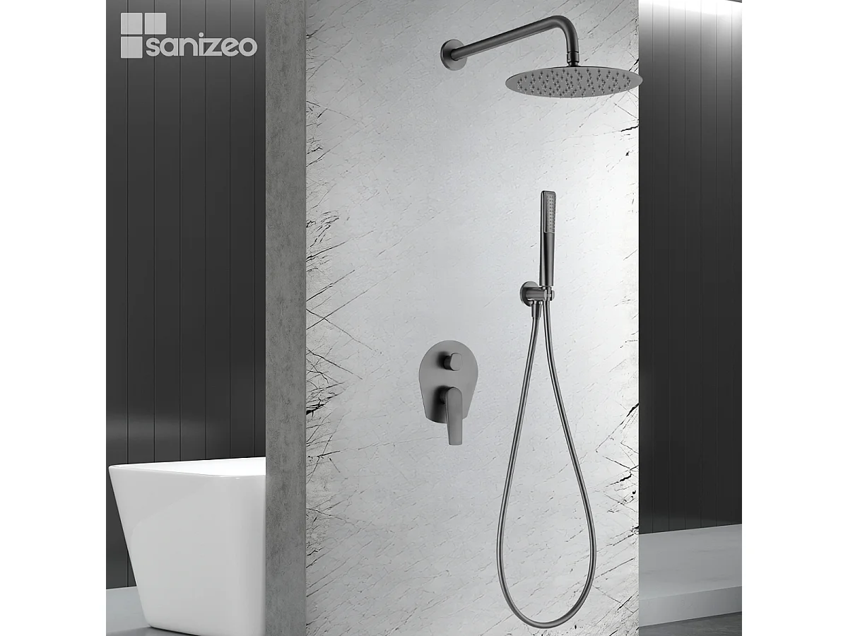 Colonne de Douche Encastrée noir métal anti-calcaire - Design Moderne et Économie d'eau - Kit Complet DELOS IMEX