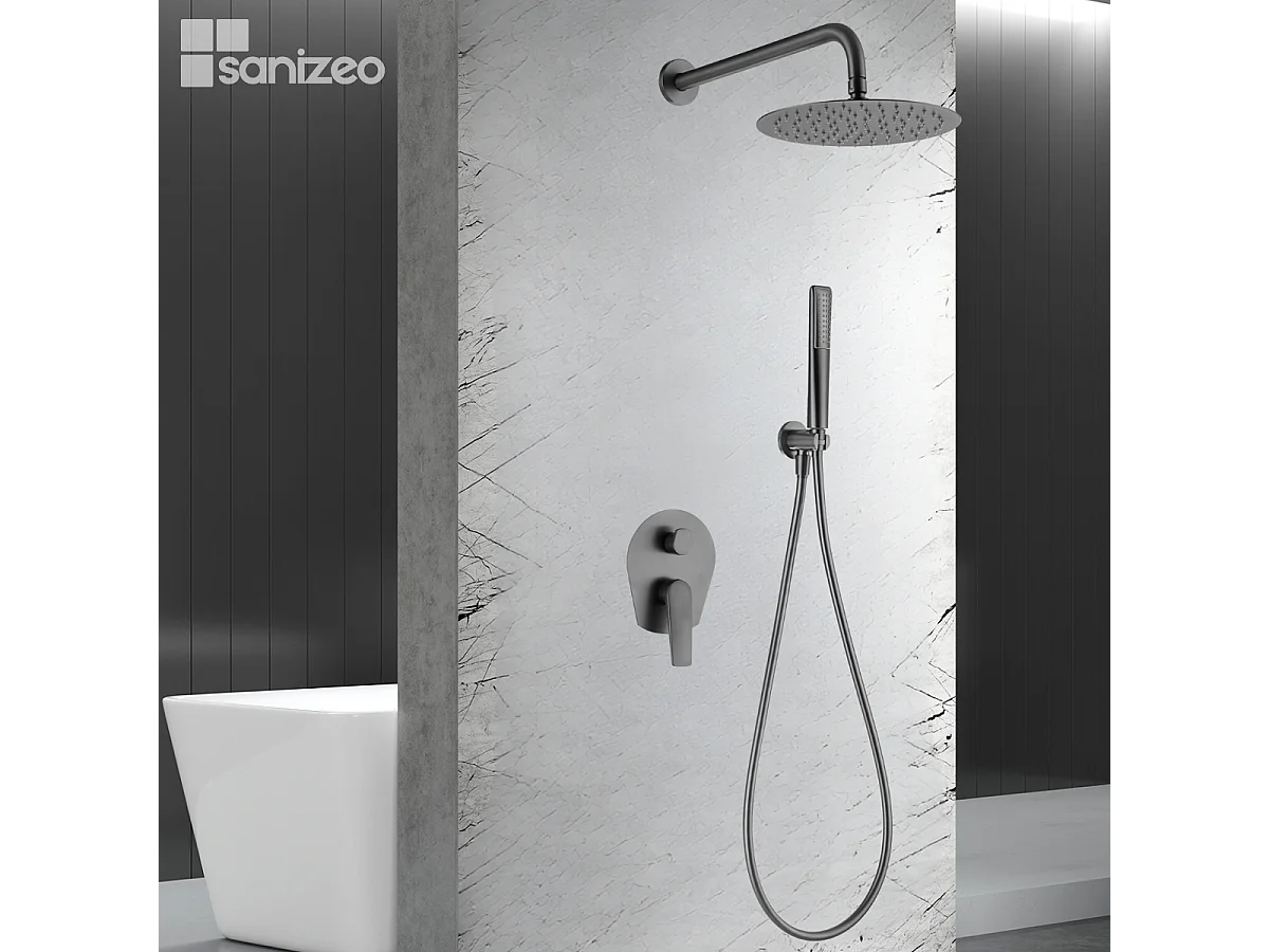 Colonne de Douche Encastrée noir métal anti-calcaire - Design Moderne et Économie d'eau - Kit Complet DELOS IMEX