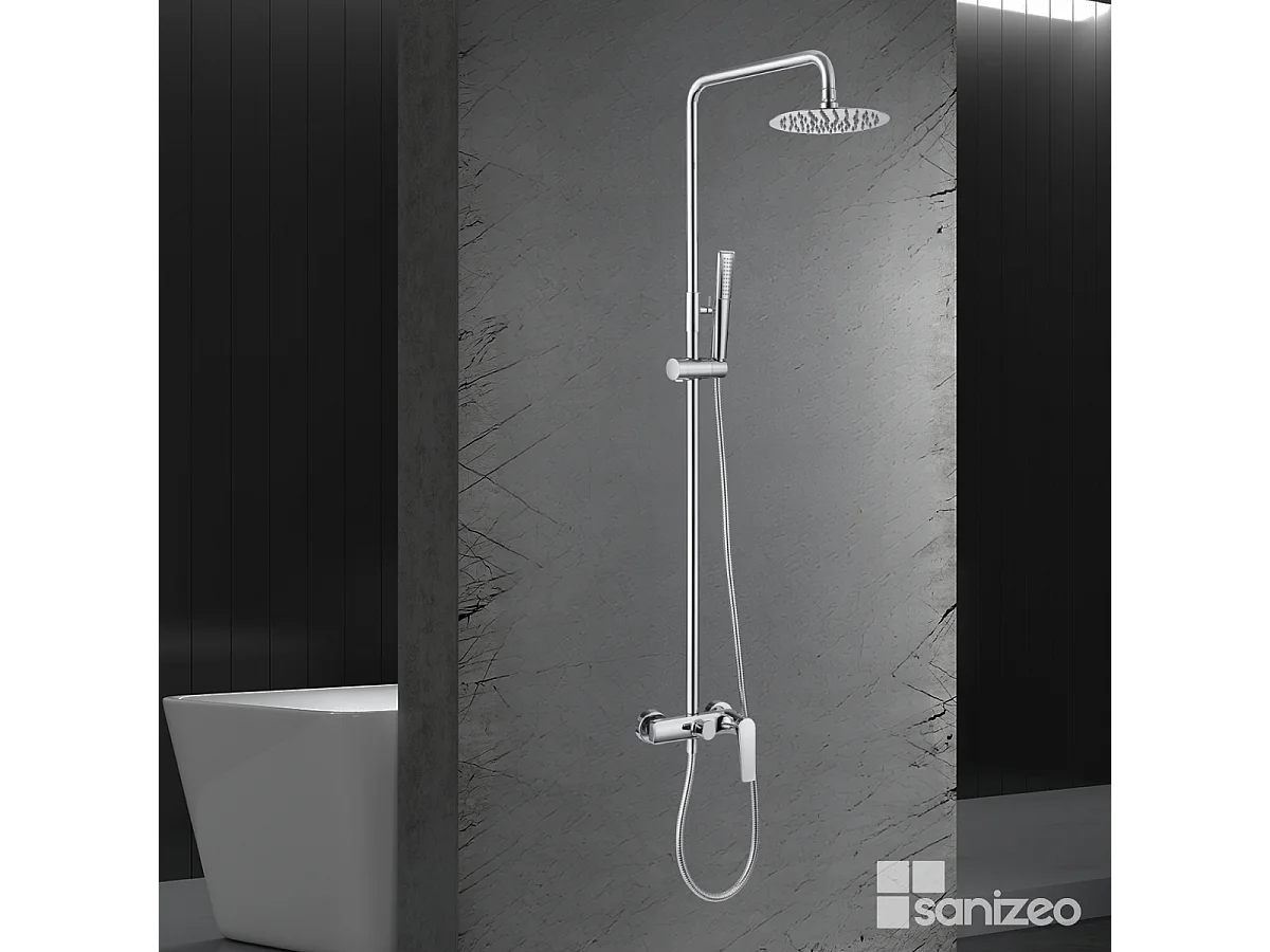 Colonne de Douche chromé anti-calcaire - Design Moderne et Économie d'eau - Kit Complet DELOS IMEX