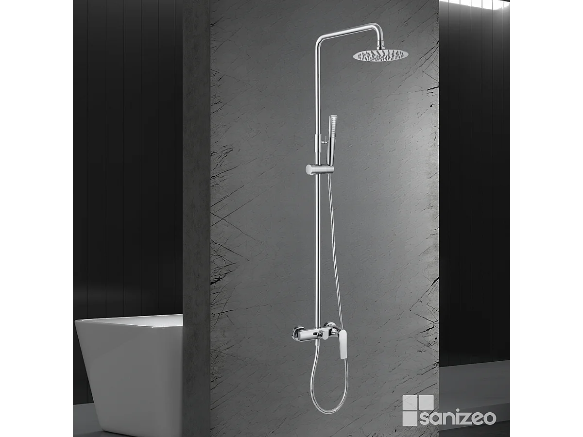 Colonne de Douche chromé anti-calcaire - Design Moderne et Économie d'eau - Kit Complet DELOS IMEX