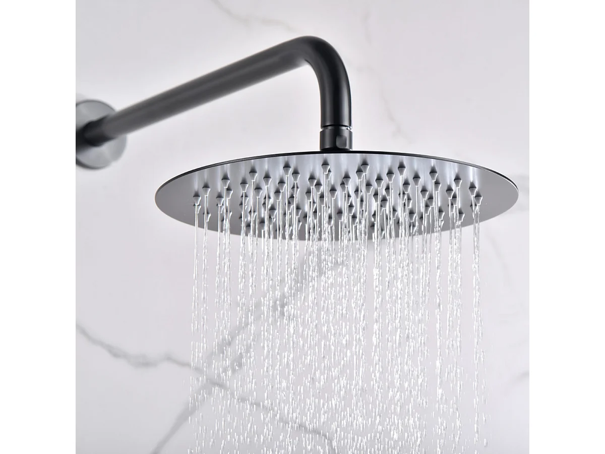 Colonne de Douche Encastrée Anti-Calcaire Black Gun Métal IMEX MONZA GPM039/BGM