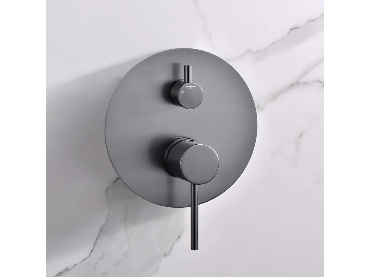 Colonne de Douche Encastrée Anti-Calcaire Black Gun Métal IMEX MONZA GPM039/BGM