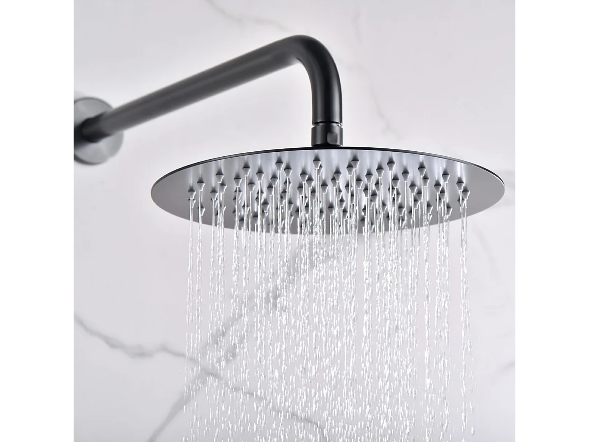 Colonne de Douche Encastrée Anti-Calcaire Black Gun Métal IMEX MONZA GPM039/BGM