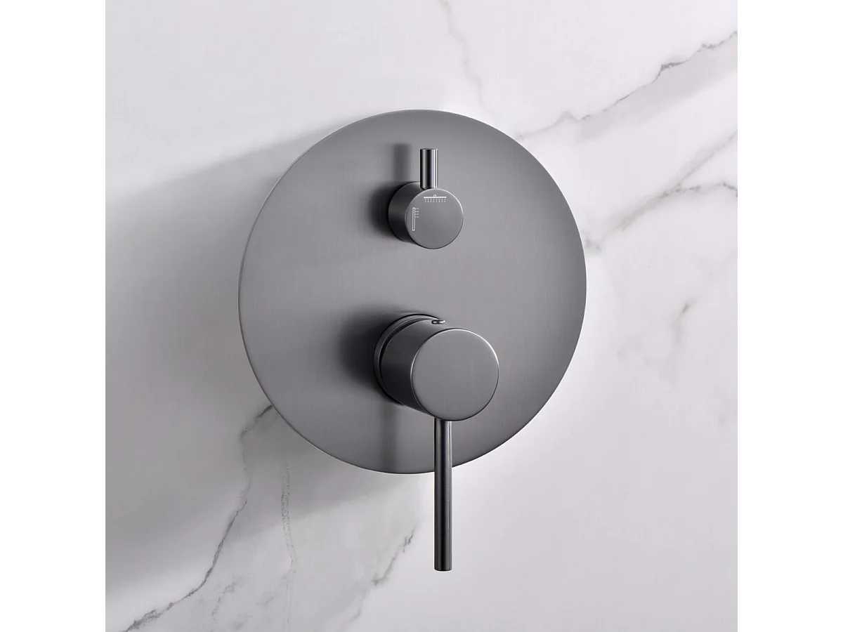 Colonne de Douche Encastrée Anti-Calcaire Black Gun Métal IMEX MONZA GPM039/BGM