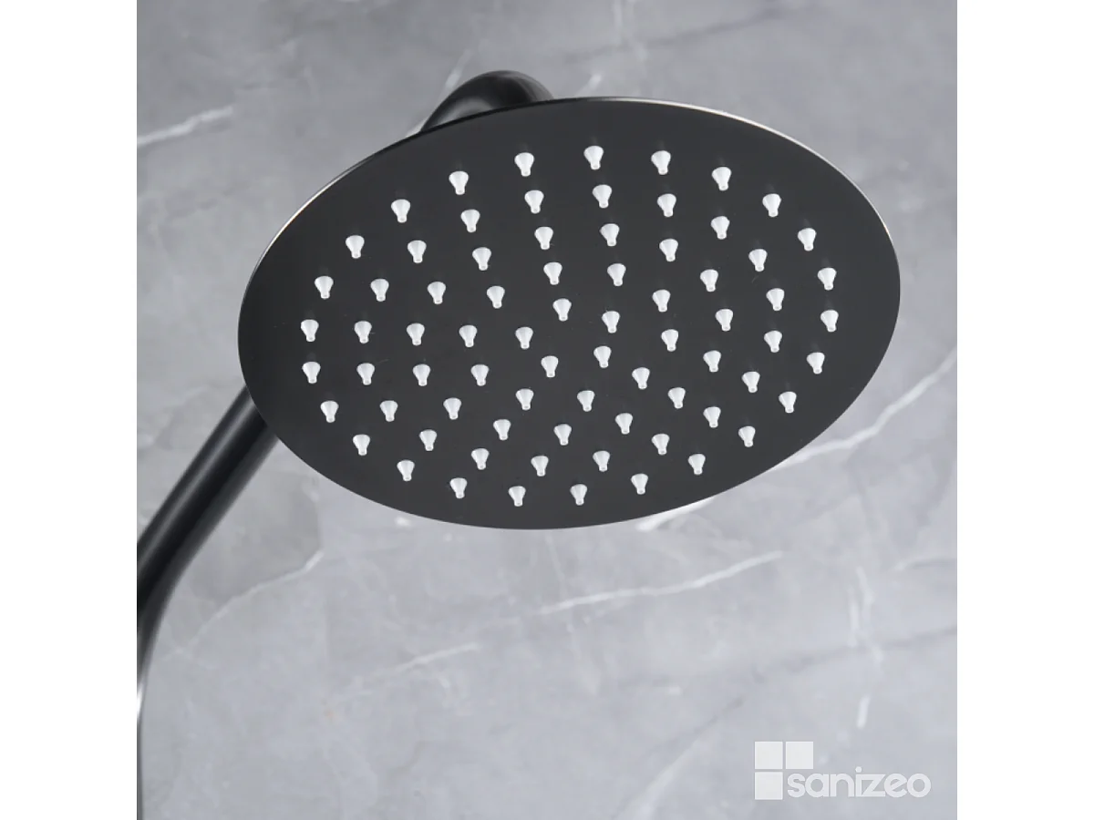 Colonne de Douche avec Mitigeur Thermostatique noir métal  anti-calcaire - Design Moderne - GENOVA IMEX