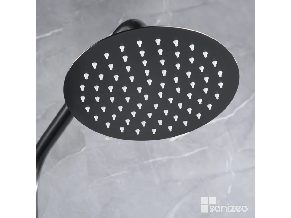 Colonne de Douche avec Mitigeur Thermostatique noir métal  anti-calcaire - Design Moderne - GENOVA IMEX