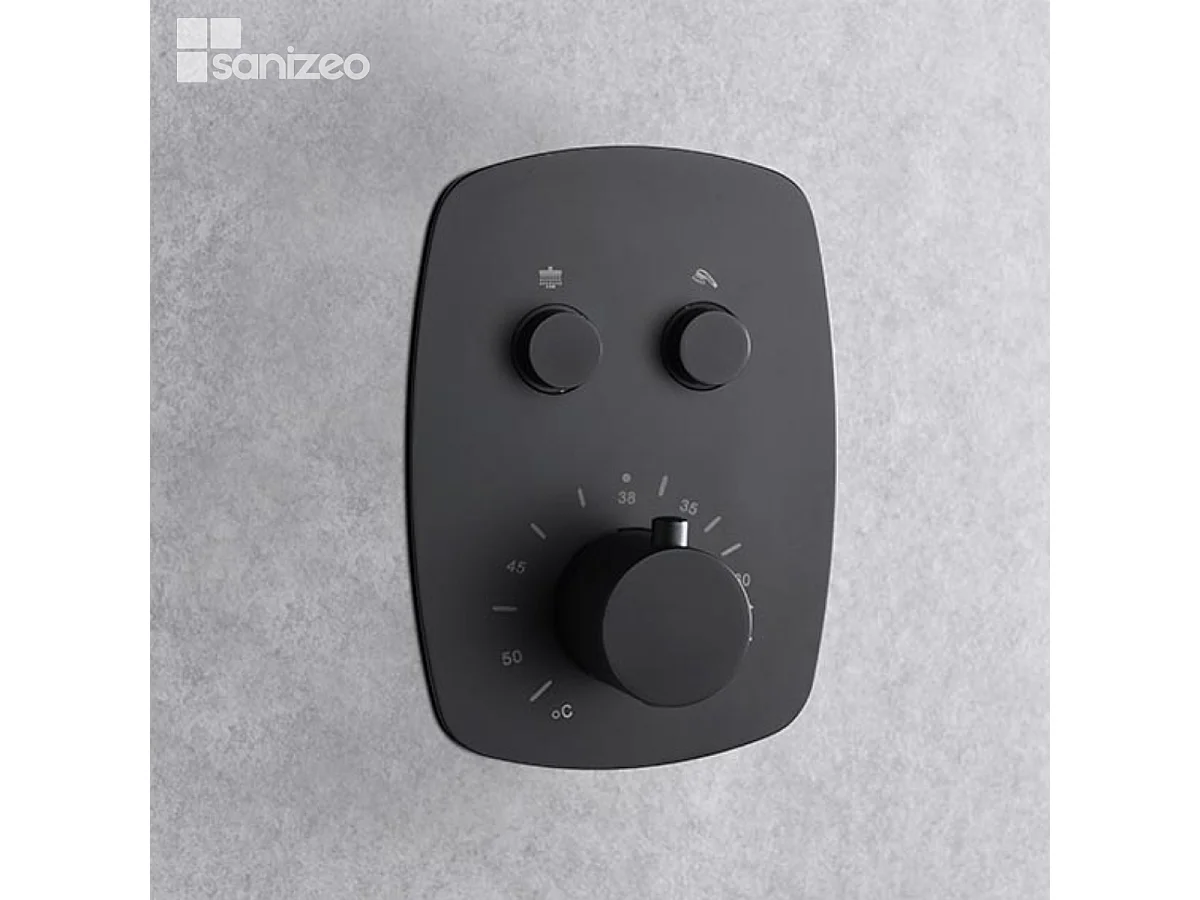 Colonne de Douche Encastrée noir mat anti-calcaire - Design Moderne et Économie d'eau - Kit Complet HIDRA IMEX