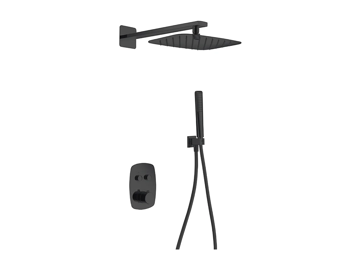 Colonne de Douche Encastrée noir mat anti-calcaire - Design Moderne et Économie d'eau - Kit Complet HIDRA IMEX