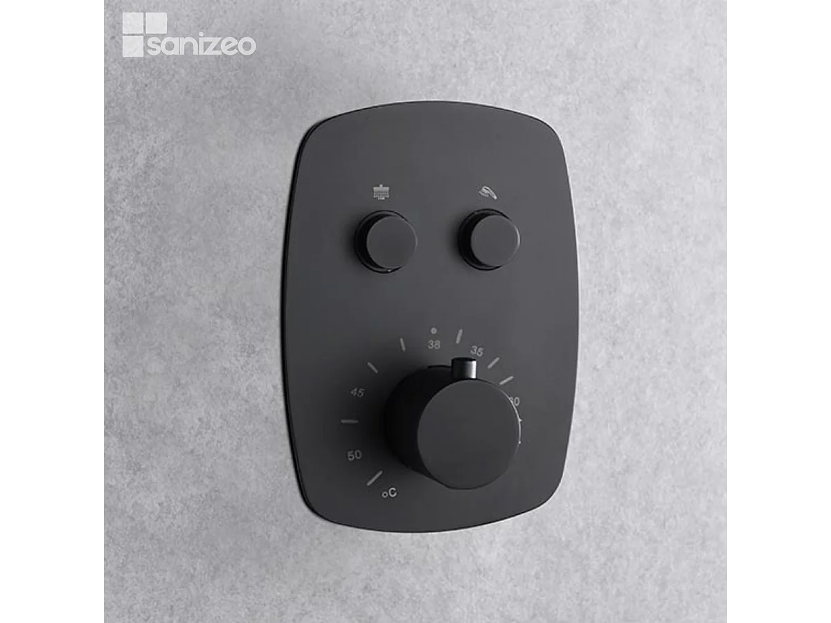 Colonne de Douche Encastrée noir mat anti-calcaire - Design Moderne et Économie d'eau - Kit Complet HIDRA IMEX