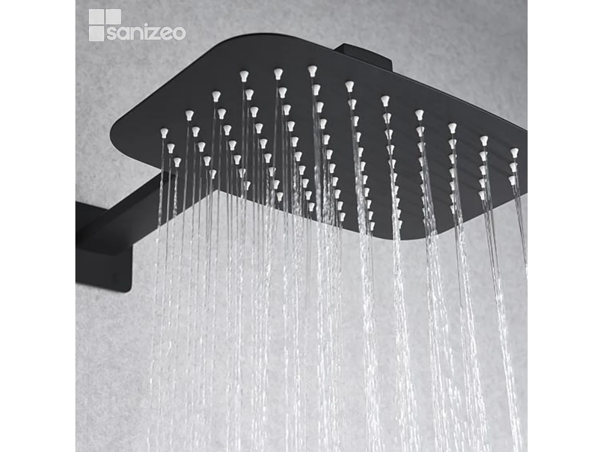 Colonne de Douche Encastrée noir mat anti-calcaire - Design Moderne et Économie d'eau - Kit Complet HIDRA IMEX