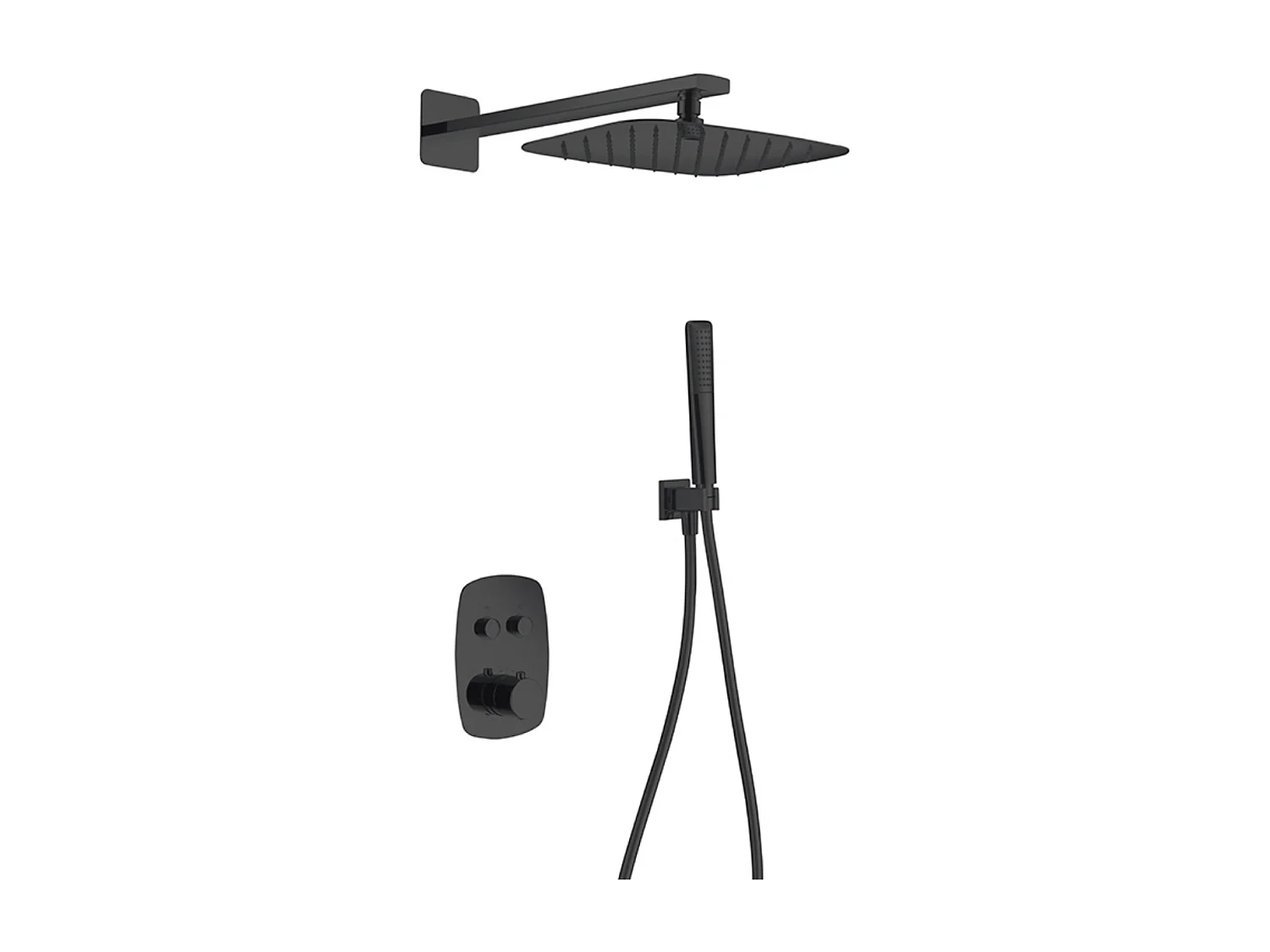 Colonne de Douche Encastrée noir mat anti-calcaire - Design Moderne et Économie d'eau - Kit Complet HIDRA IMEX