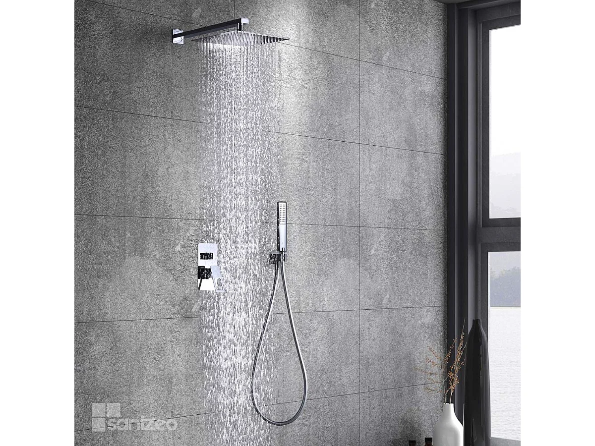 Colonne de Douche Encastrée chromé anti-calcaire - Design Moderne et Économie d'eau - Kit Complet SUECIA IMEX