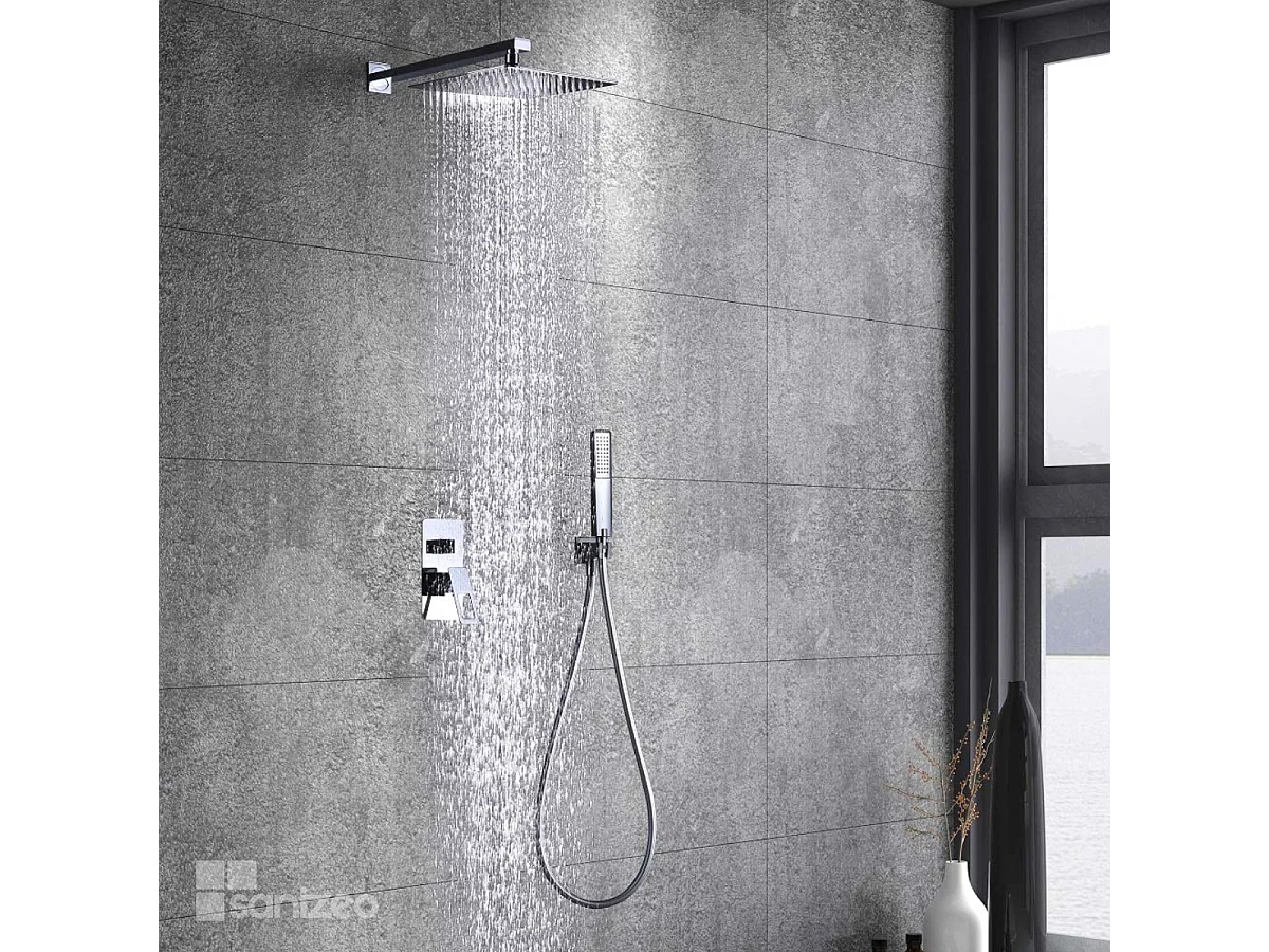 Colonne de Douche Encastrée chromé anti-calcaire - Design Moderne et Économie d'eau - Kit Complet SUECIA IMEX