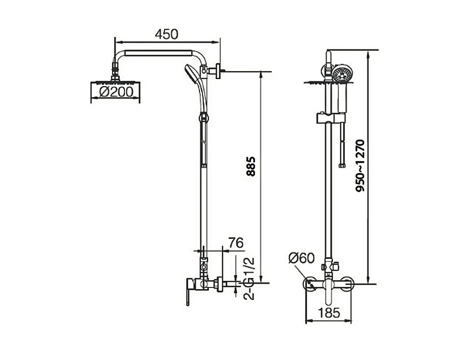 Colonne de Douche or brossé anti-calcaire - Design Moderne et Économie d'eau - Kit Complet ROMA IMEX