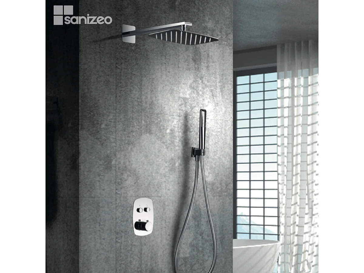 Colonne de Douche Encastrée chromé anti-calcaire - Design Moderne et Économie d'eau - Kit Complet HIDRA IMEX