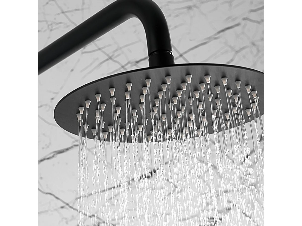 Colonne de Douche noir mat anti-calcaire - Design Moderne et Économie d'eau - Kit Complet LINE IMEX