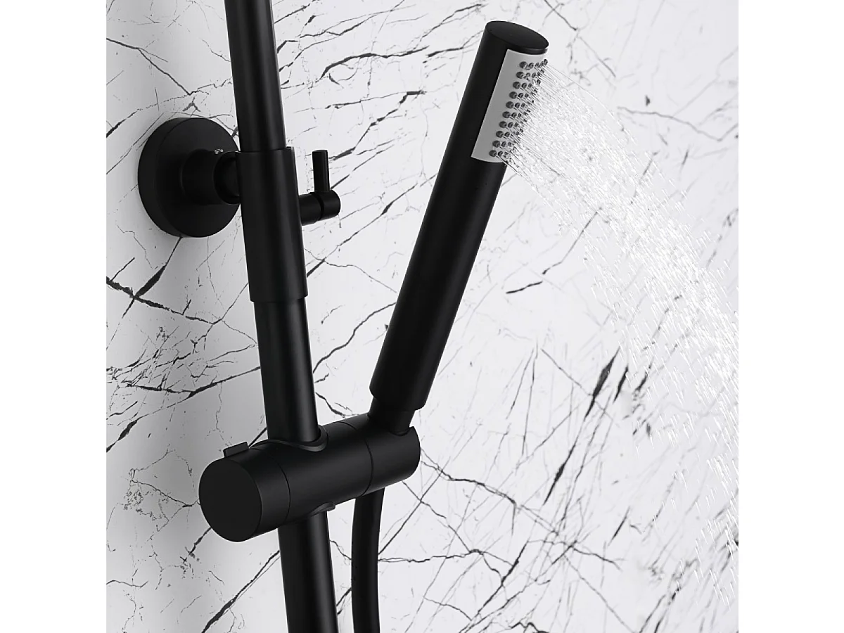 Colonne de Douche noir mat anti-calcaire - Design Moderne et Économie d'eau - Kit Complet LINE IMEX