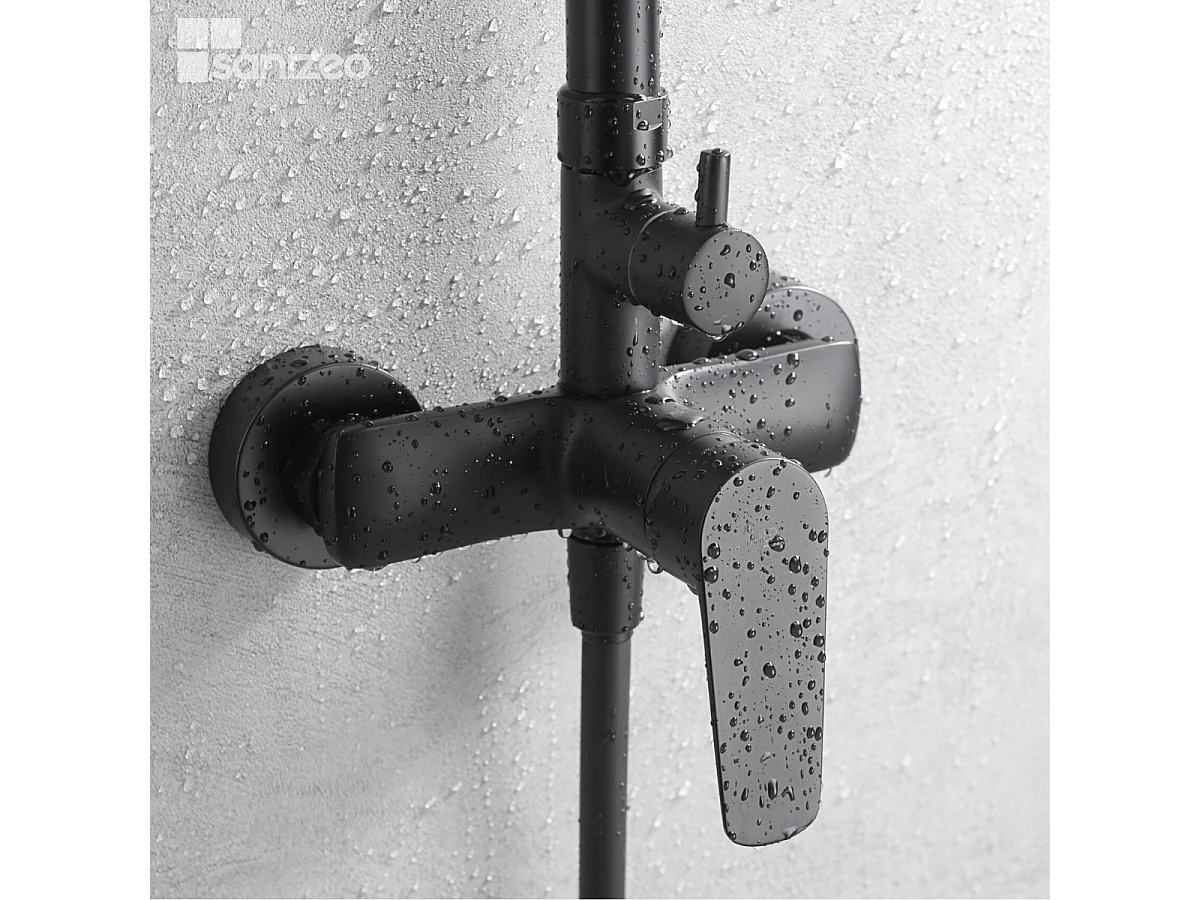 Colonne de Douche noir mat anti-calcaire - Design Moderne et Économie d'eau - Kit Complet BELGICA IMEX