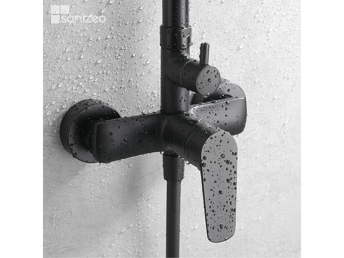 Colonne de Douche noir mat anti-calcaire - Design Moderne et Économie d'eau - Kit Complet BELGICA IMEX