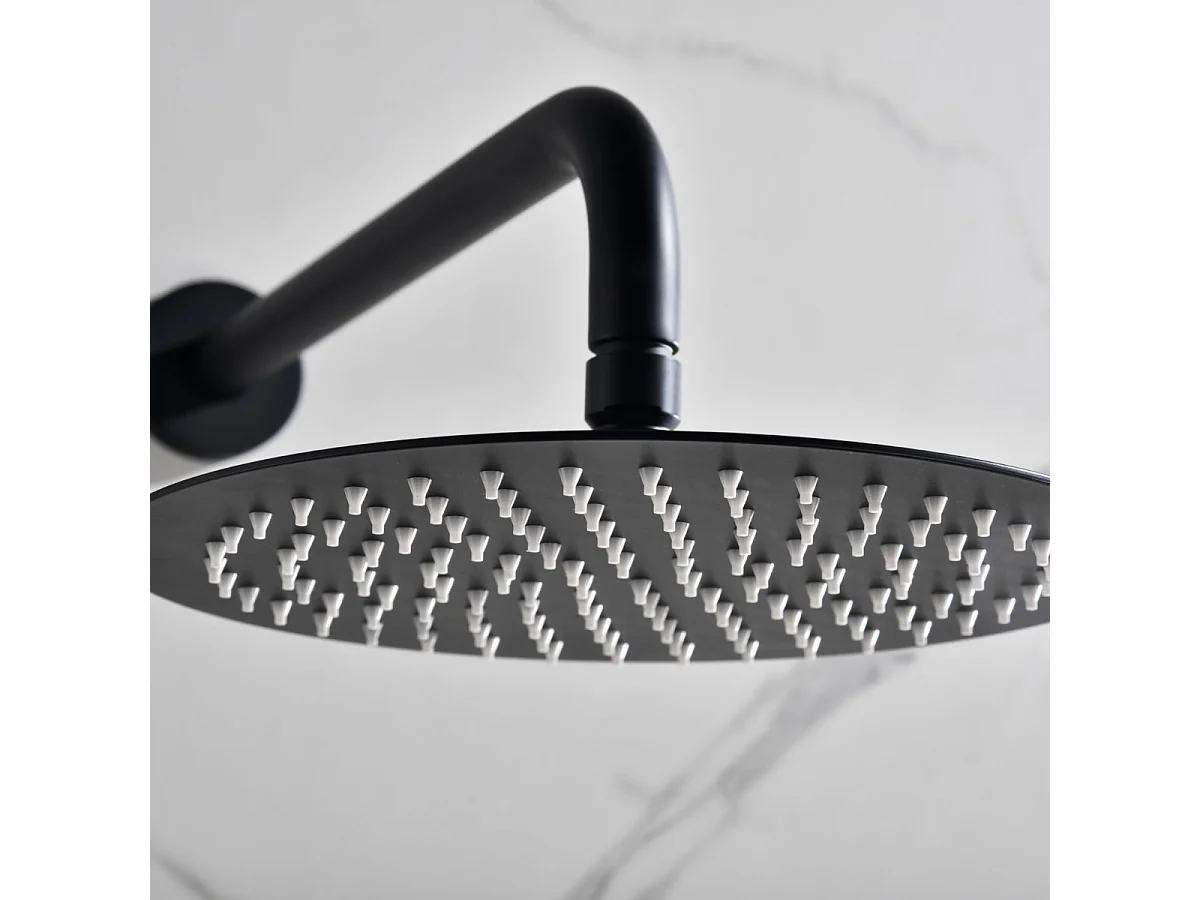 Colonne de Douche Encastrée Thermostatique  Anti-Calcaire Noir Mat IMEX MONZA GTM039/NG