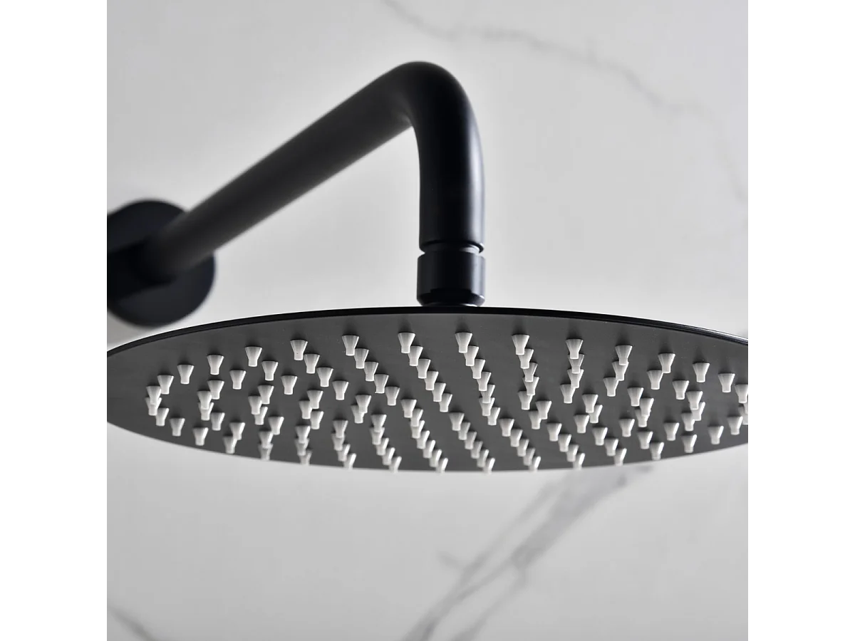 Colonne de Douche Encastrée Thermostatique  Anti-Calcaire Noir Mat IMEX MONZA GTM039/NG