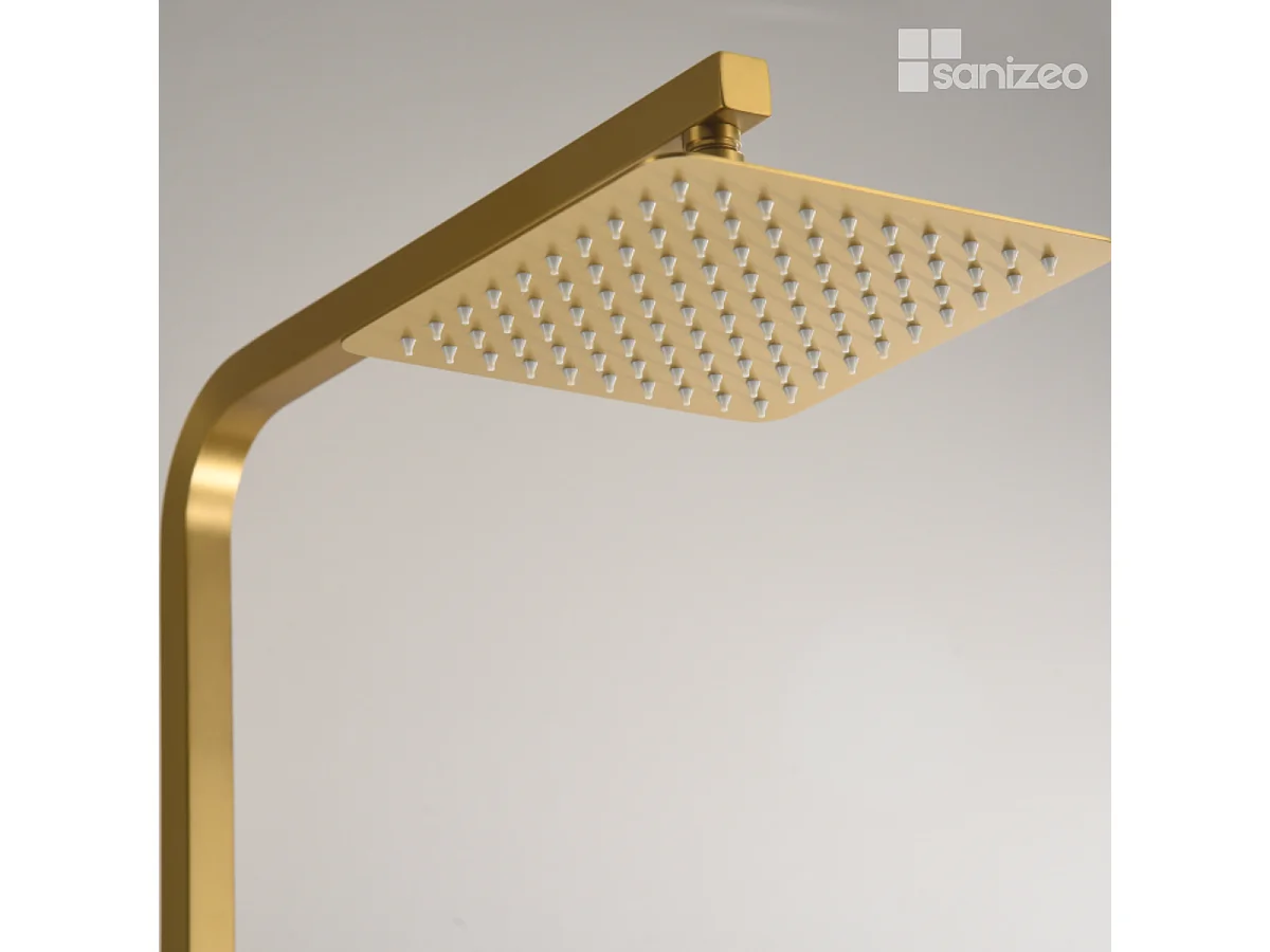 Colonne de Douche avec Mitigeur Thermostatique or brossé anti-calcaire - Design Moderne - VIGO IMEX